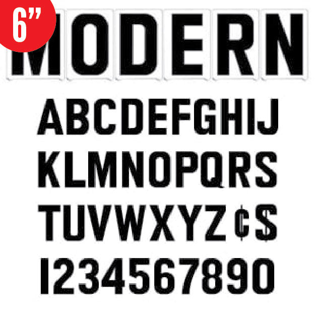 6" High Black Modern Font Gemini Pronto Changeable Copy Letter 100 piece set