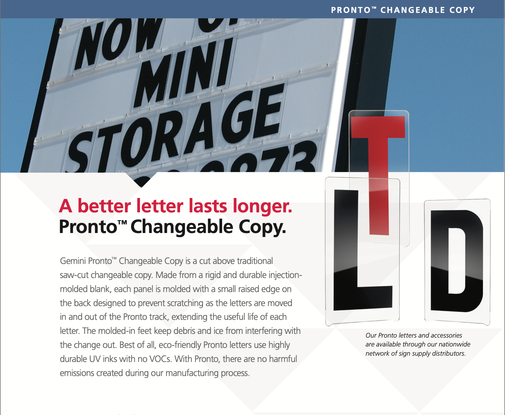 Replacement Gemini Pronto Changeable Copy Marquee Sign Letter Sets