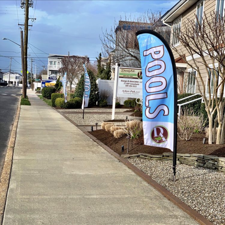 Feather Angled Flag Banner indoor outdoor display
