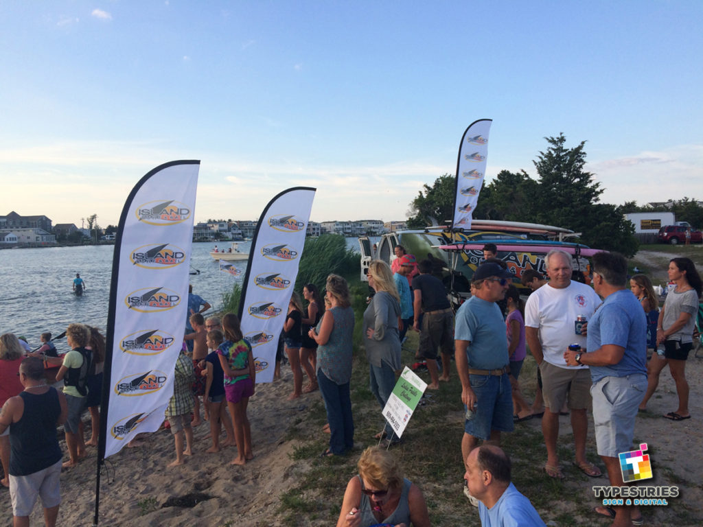 Feather Angled Flag Banner indoor outdoor display