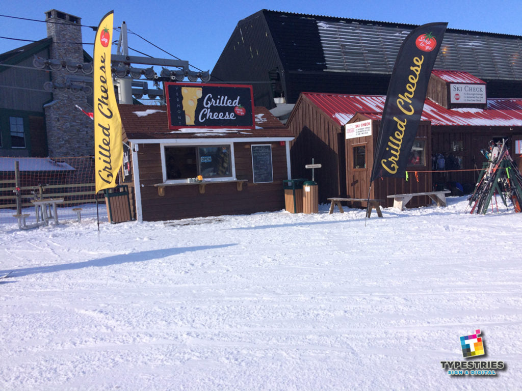 Feather Angled Flag Banner indoor outdoor display