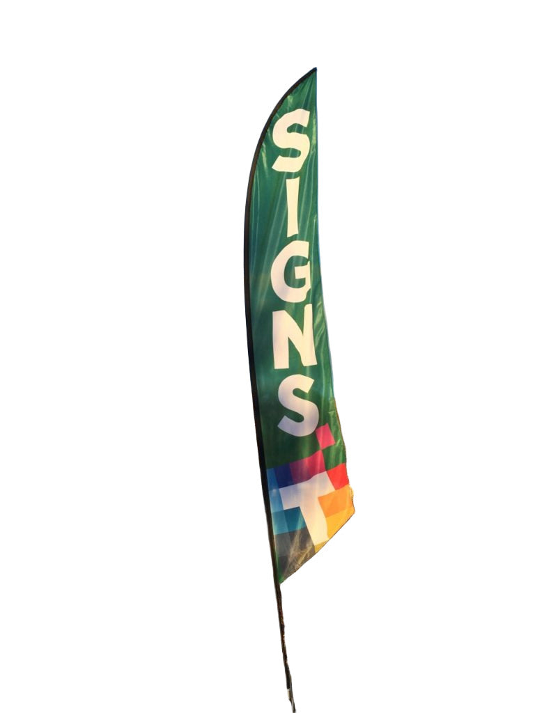 Feather Angled Flag Banner indoor outdoor display