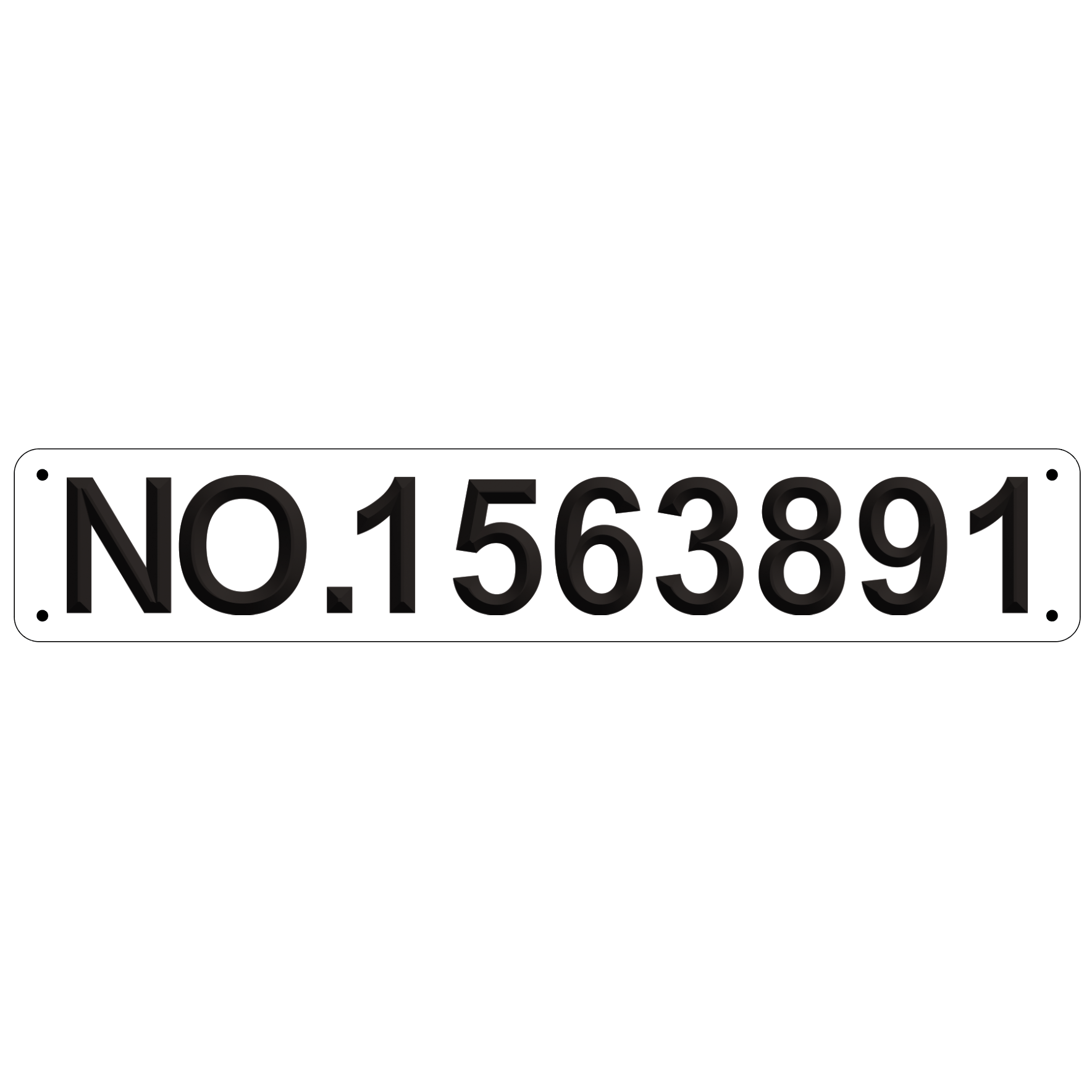 Engraved PVC Boat Documentation number plaque USCG Compliance