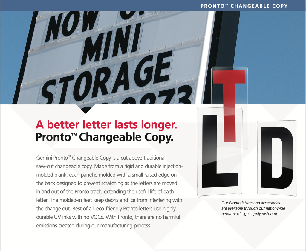 6" Black Changeable Church & School Sign Letters – Gemini Pronto® Condensed Font (100-Piece Set)